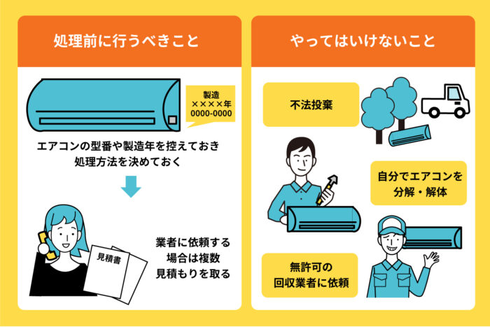 エアコンを処分するときの注意点